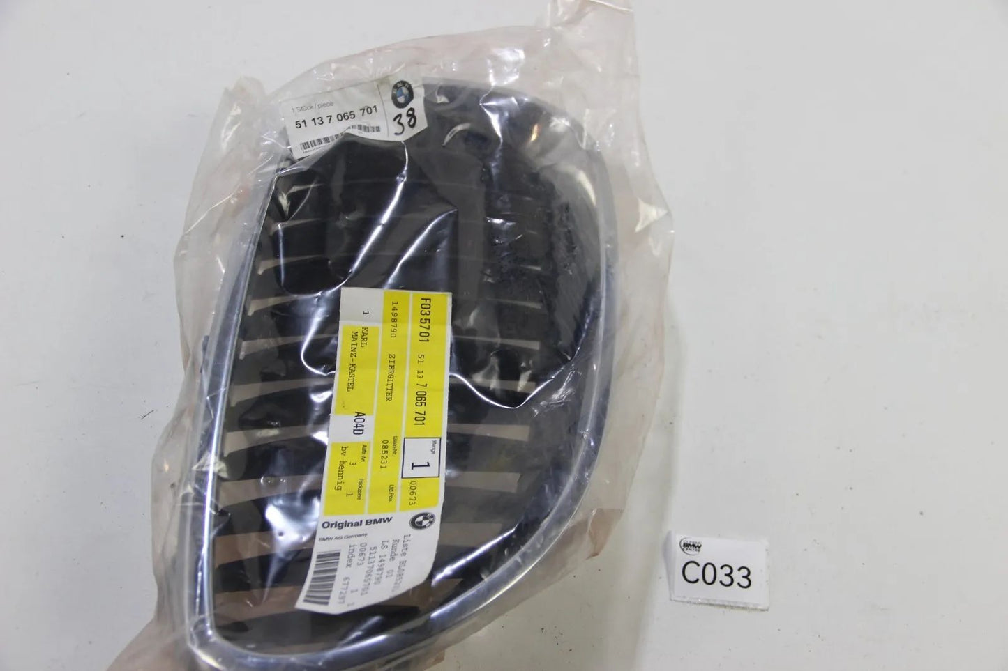 Original BMW E60 E61 5er Ziergitter Links Niere Chrom NOS Grille 51137065701