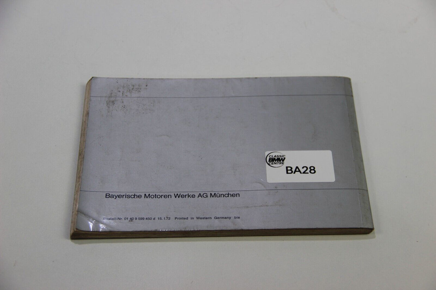 Original BMW E3 2500 2800 3.0S 3.0Si Betriebsanleitung 01409599450 Bedienungsanl