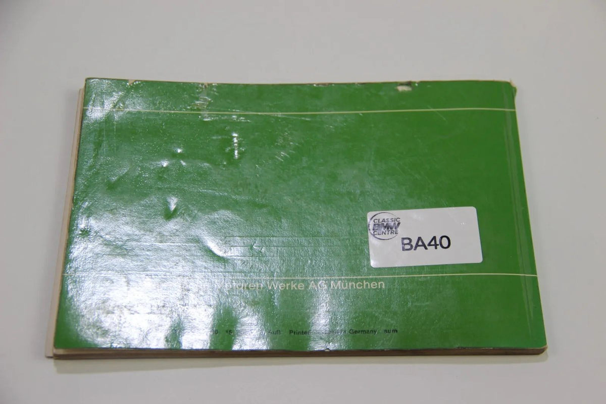 Original BMW E10 1502 Betriebsanleitung 01409760220 Bedienungsanleitung 02