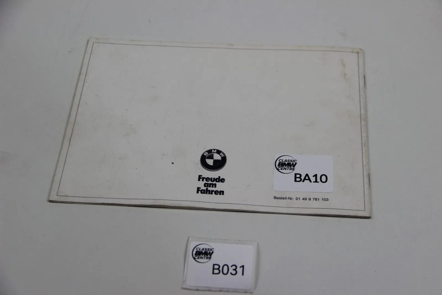 Original BMW E30 Touring Zusatzbetriebsanleitung 01499781103 Manual