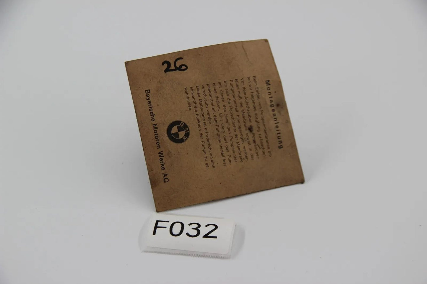 Original BMW E3 E9 E10 NK E12 Membrane für Kraftstoffpumpe Pump NOS 13311255181