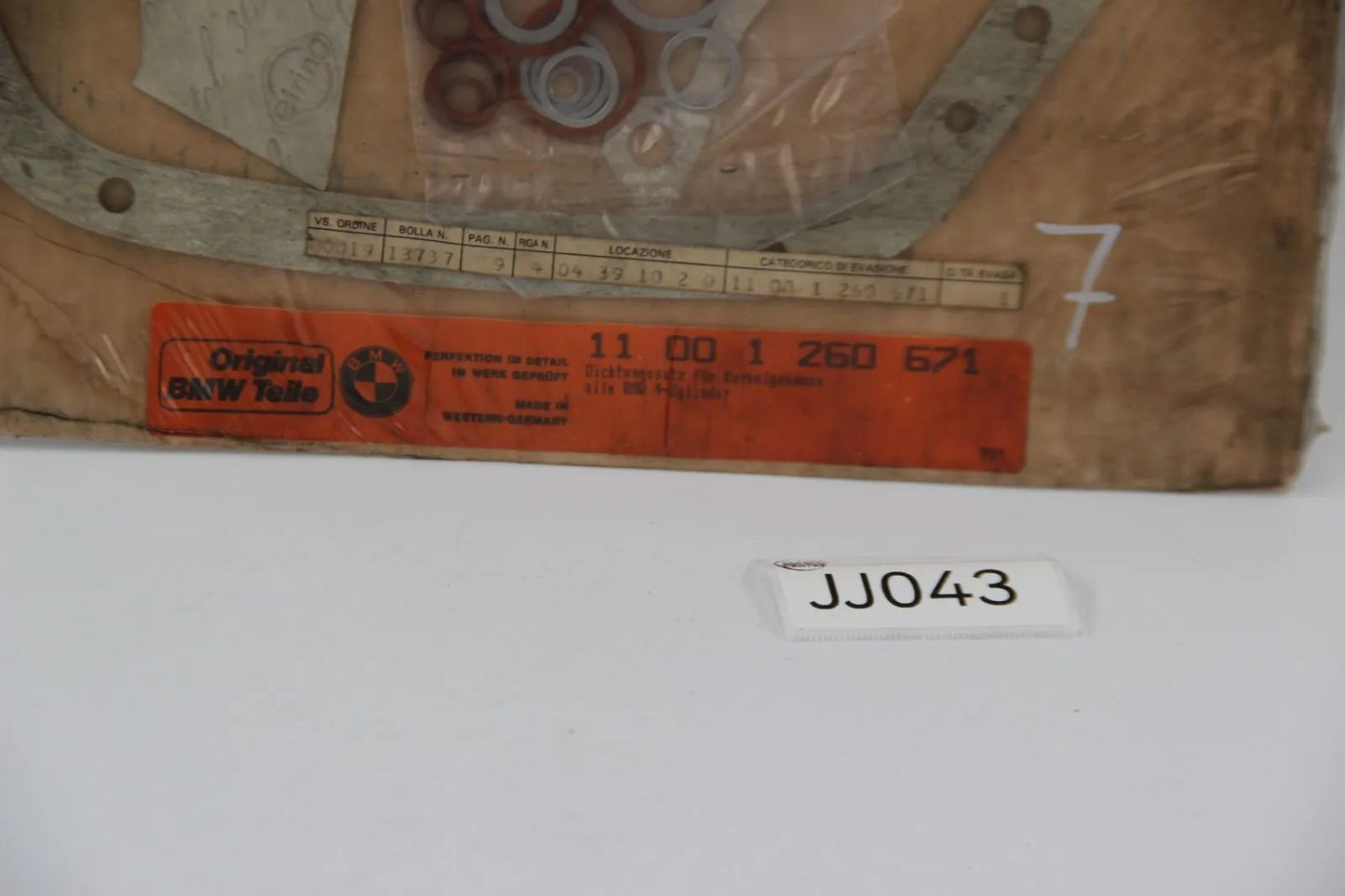 Original BMW E12 518 Dichtungssatz Kurbelgehäuse NOS 11001260671