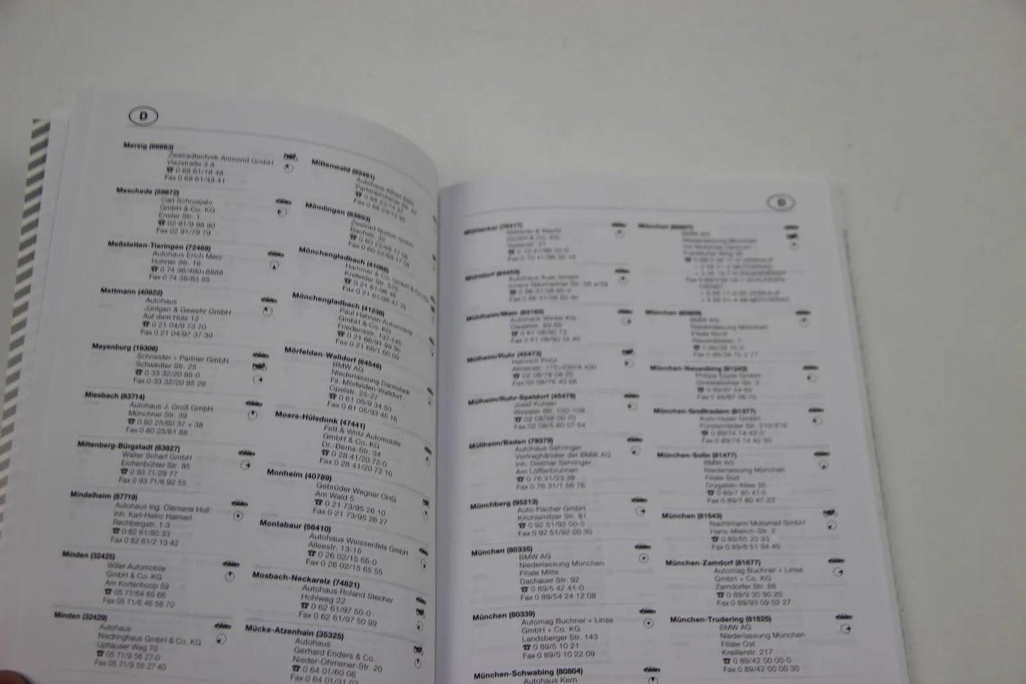 Original BMW Service Stationen Europa 1997/1998 01999787367