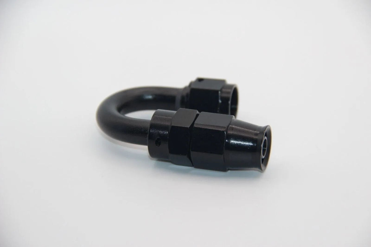 AN6 Alu Fitting 180 Grad NEU Dash6 Winkel schwarz Verbinder AN-6