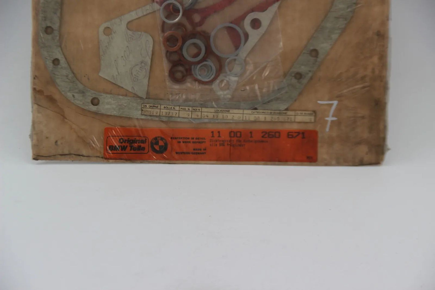 Original BMW E12 518 Dichtungssatz Kurbelgehäuse NOS 11001260671