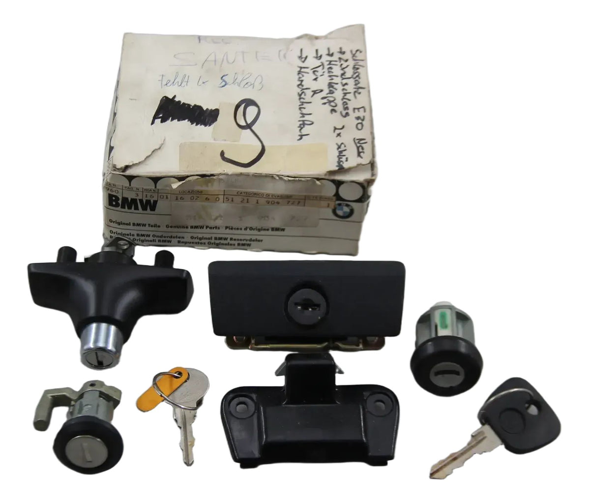 Orig. BMW E30 Schlosssatz Zündschloss Heckklappe Tür R Handschuhfach 51211904727