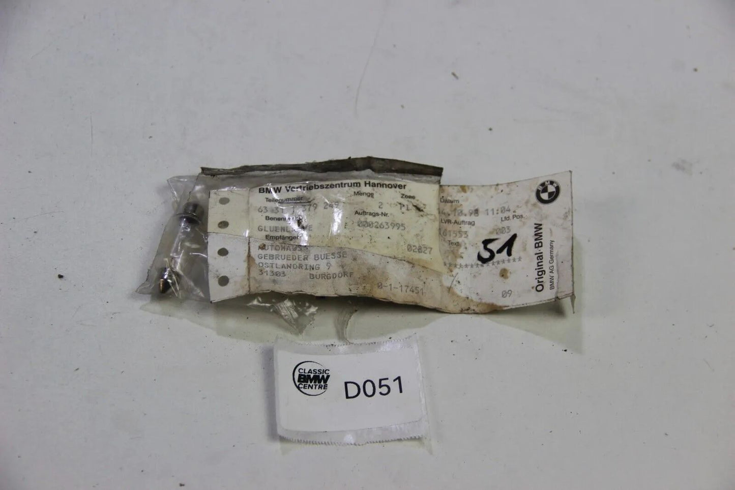 NEU Original BMW E36 E34 E32 E38 Z3 Glühlampe 15W 63311379249