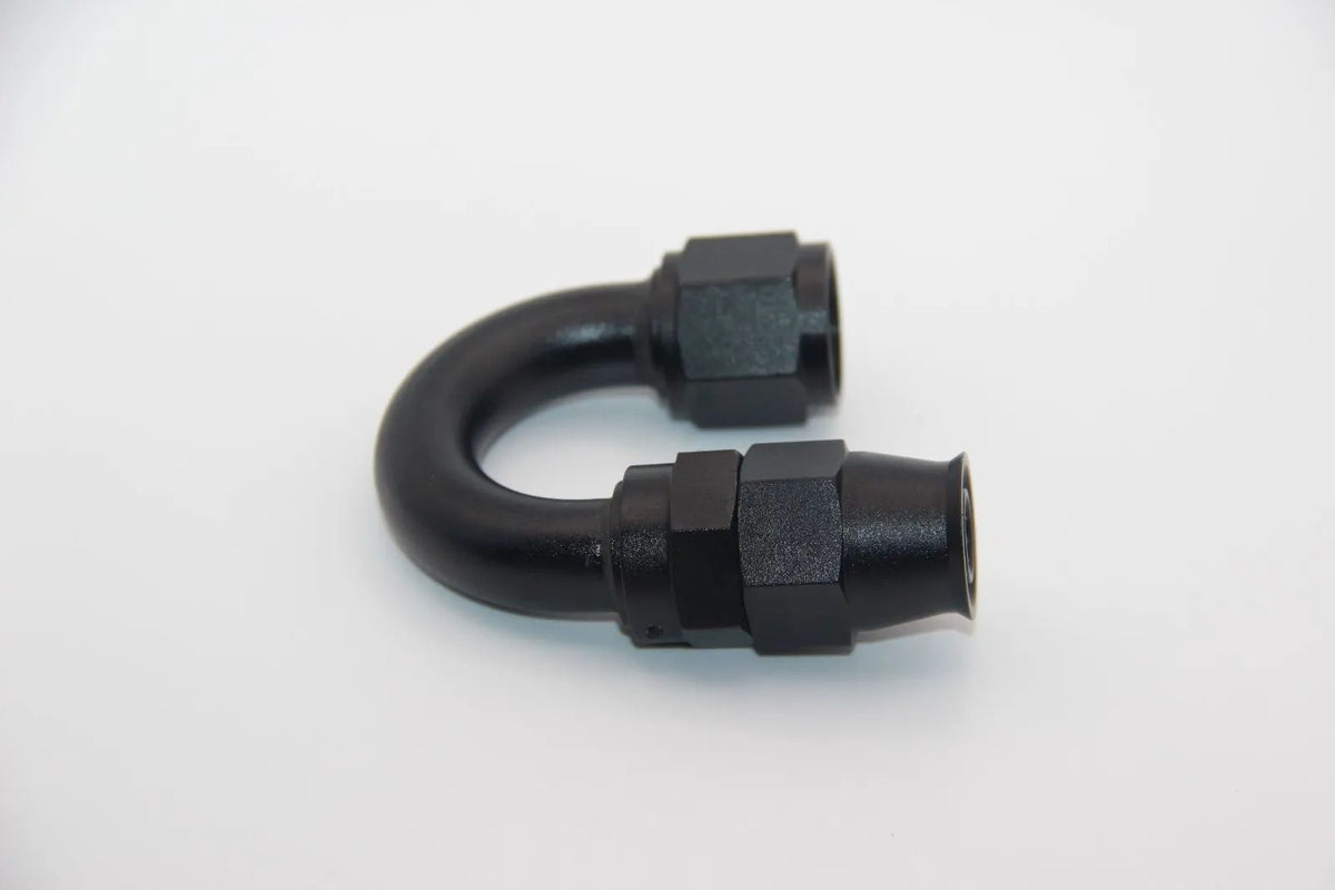 AN10 Alu Fitting 180 Grad NEU Dash10 Winkel schwarz Verbinder AN-10