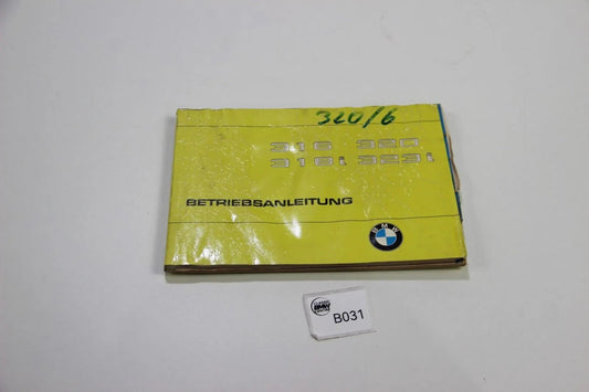 Original BMW E21 316 - 325 Betriebsanleitung 01409760630 Bedienungsanleitung 3er
