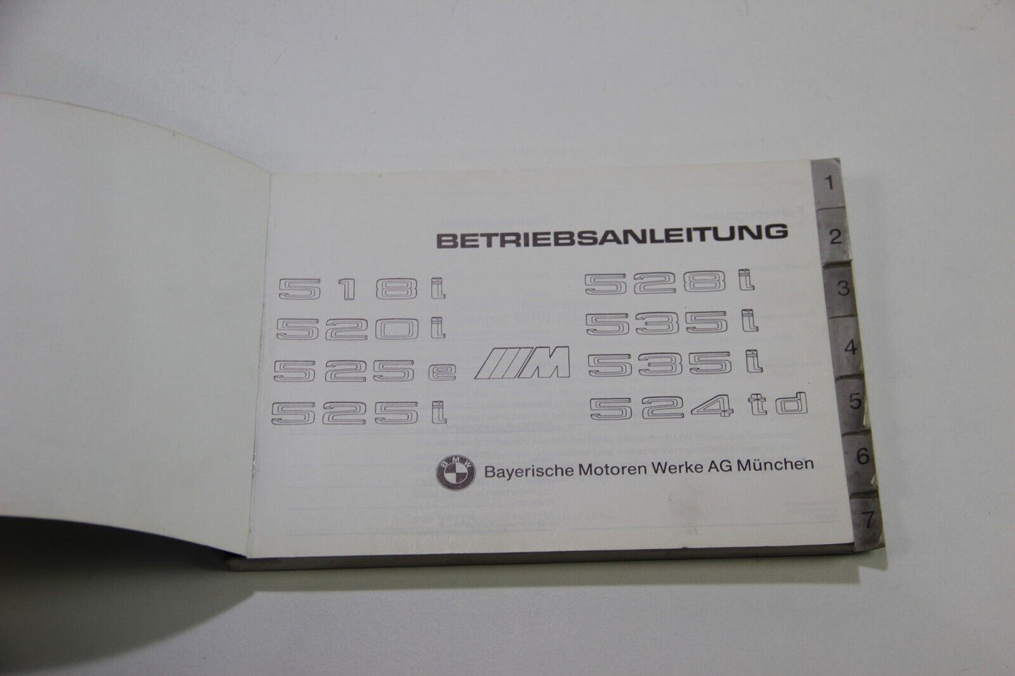 Original BMW E28 518 - M525i Betriebsanleitung Serviceheft 01409699386 Bedienung