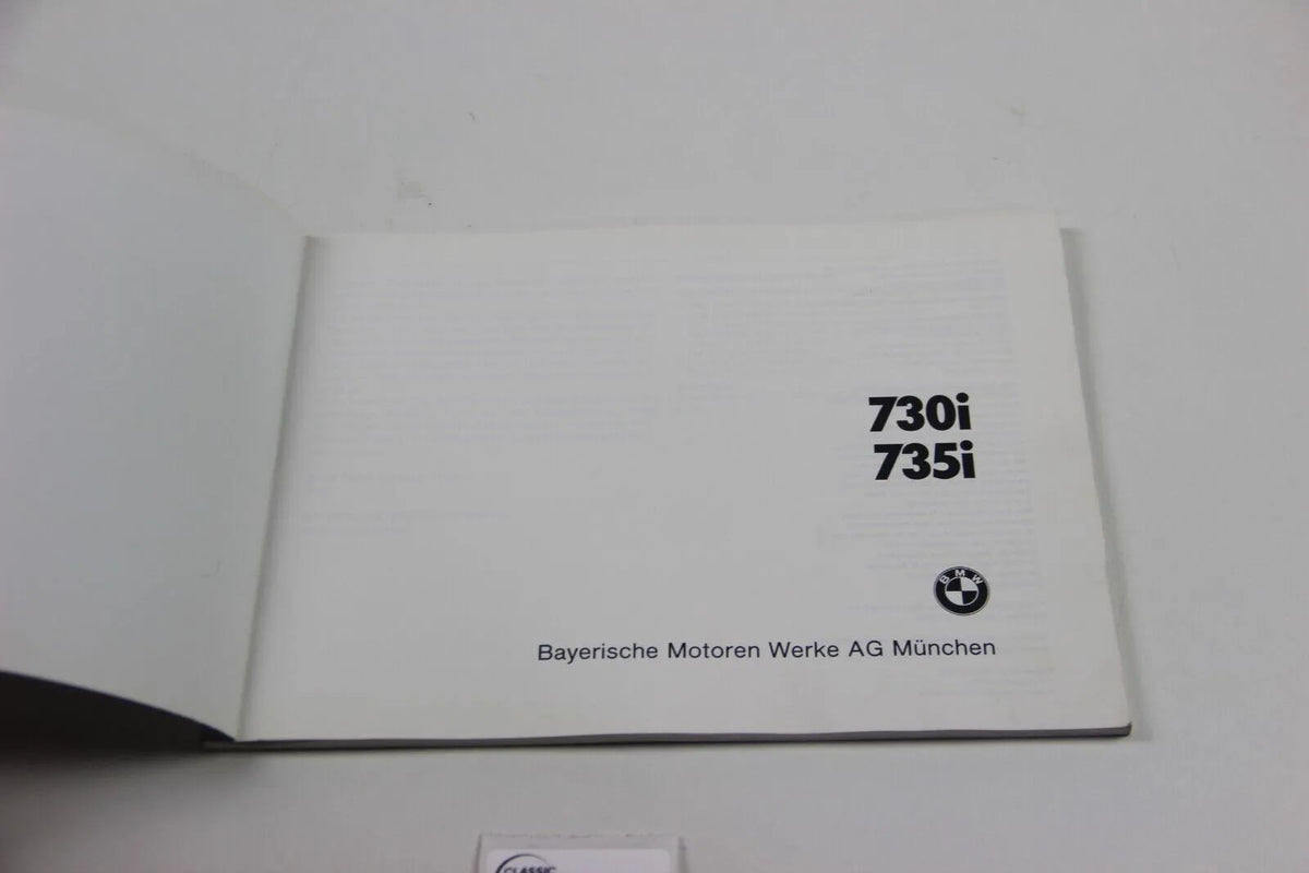 Original BMW E32 730i 735i Betriebsanleitung Bedienungsanleitung 01409780620