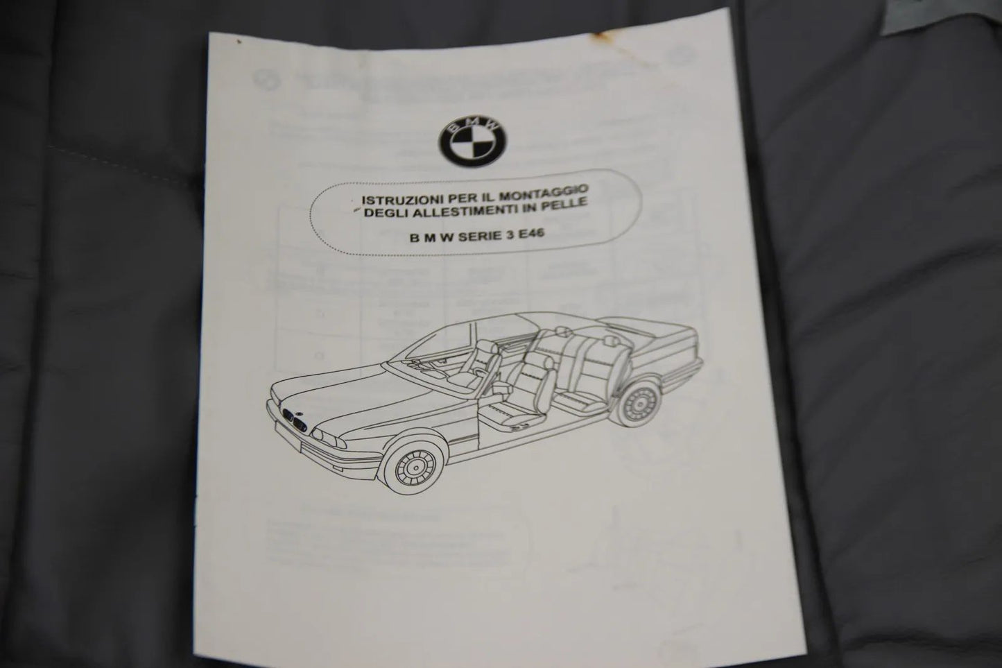 BMW E46 Limo Lederverkleidung/Bezug Innenausstattung grau NOS 99990460968 Neu