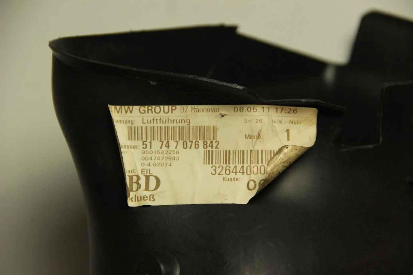 BMW 1er E87 Bremsluftkanal Luftführung Luft Rechts NEU 51747076842