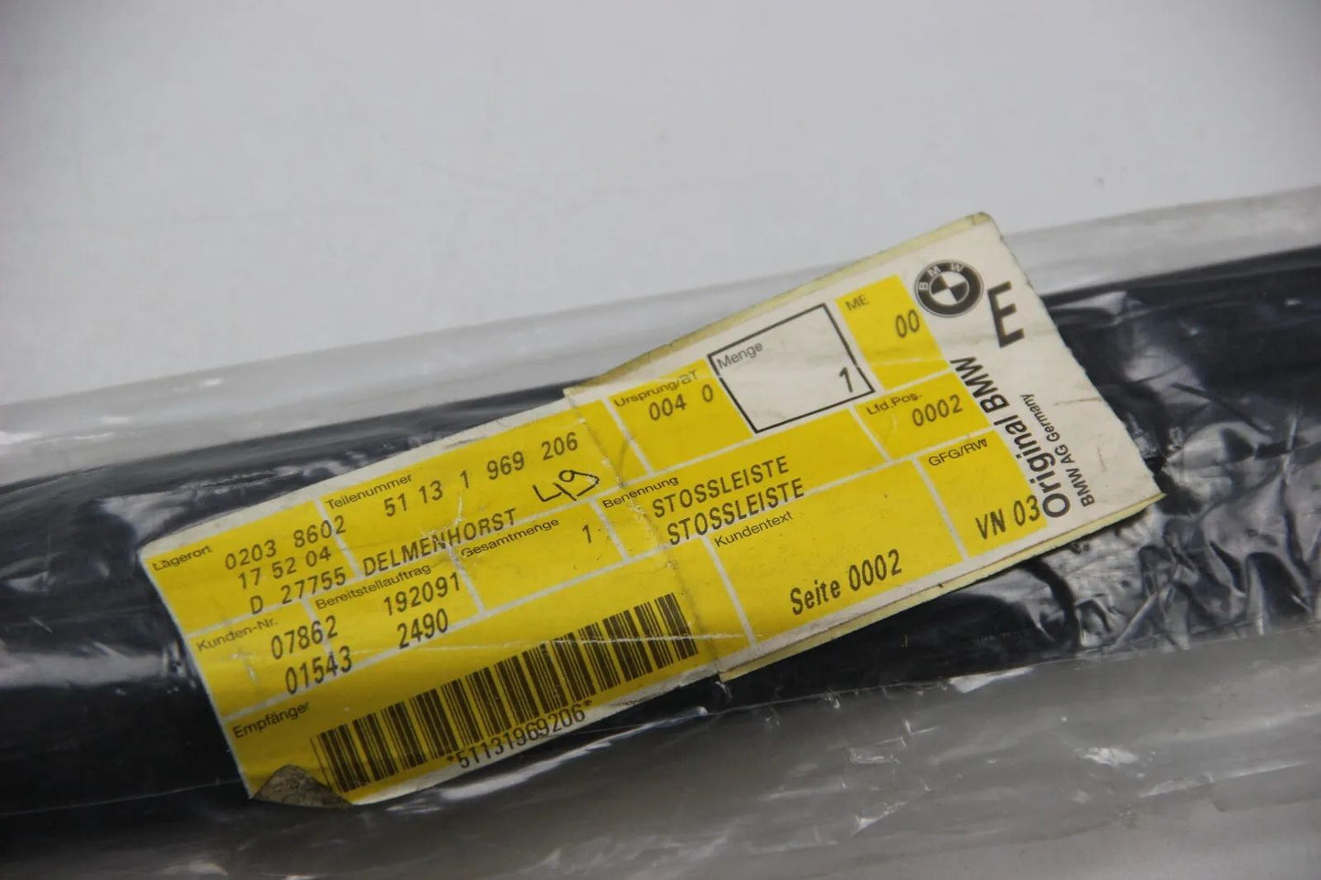 NEU ORIGINAL 51131969206 BMW E32 7er Stoßleiste Hinten Rechts Trim Piece