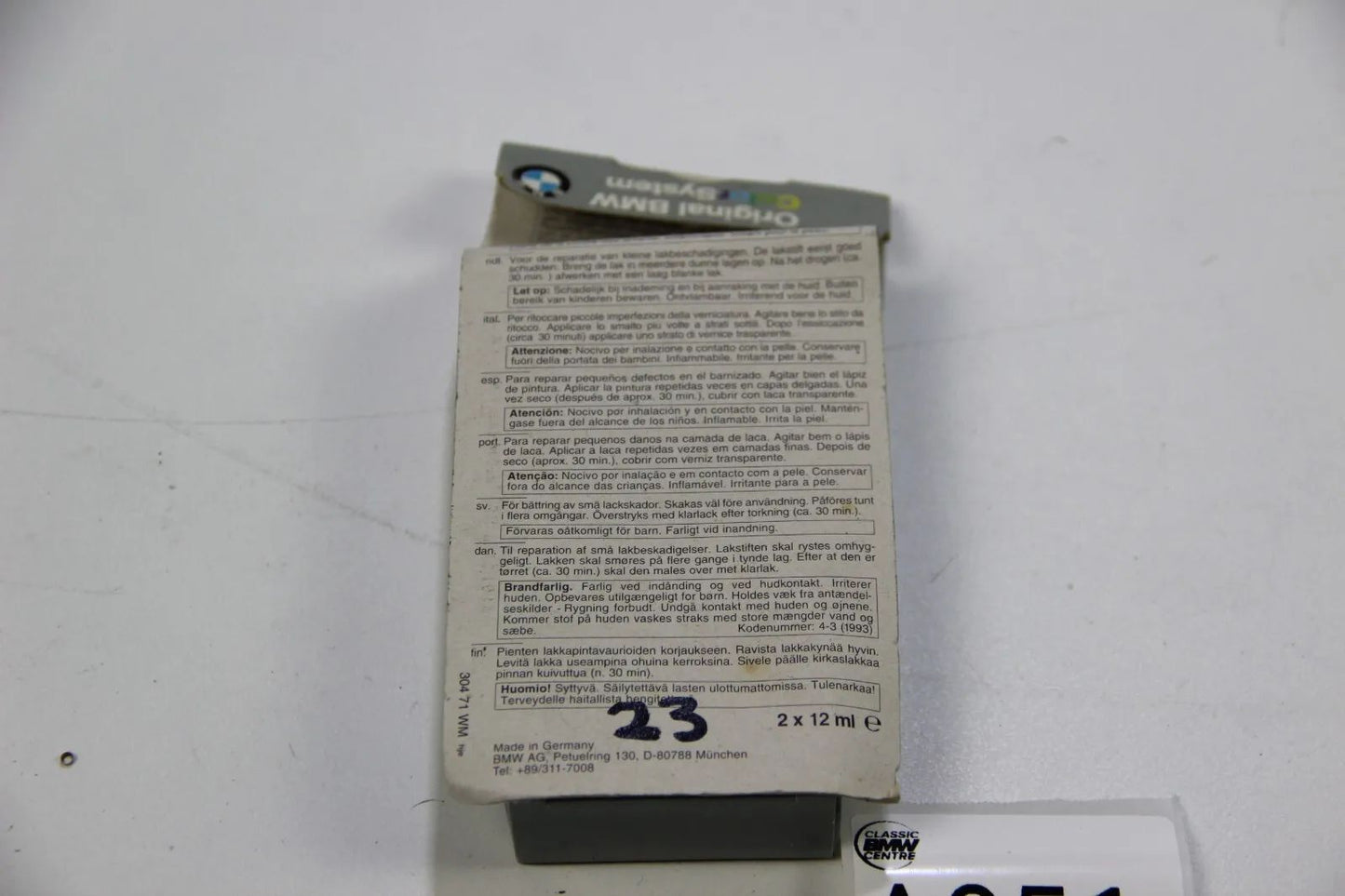 NEU BMW Original Lackstift Maledivenblau metallic NOS 51911052242 Paint