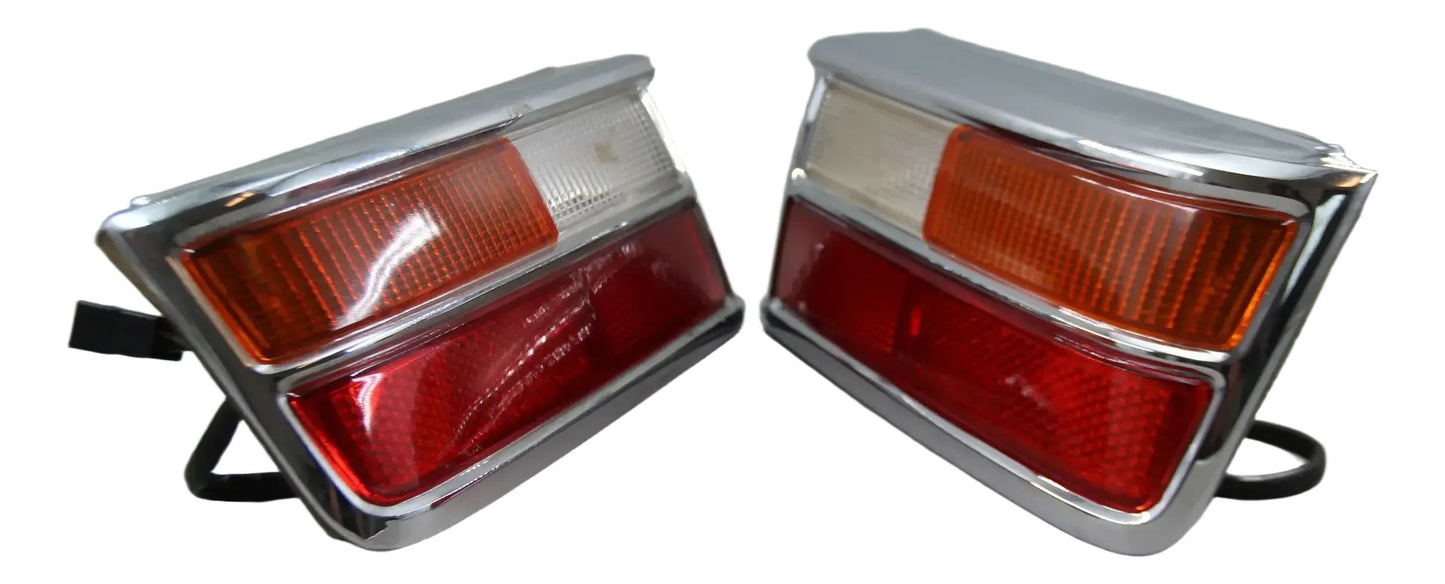 Original BMW NK 1800 2000 Rücklicht R + L chrom Komplett NOS NLA 8754115 8754116 / 24702 / 224701
