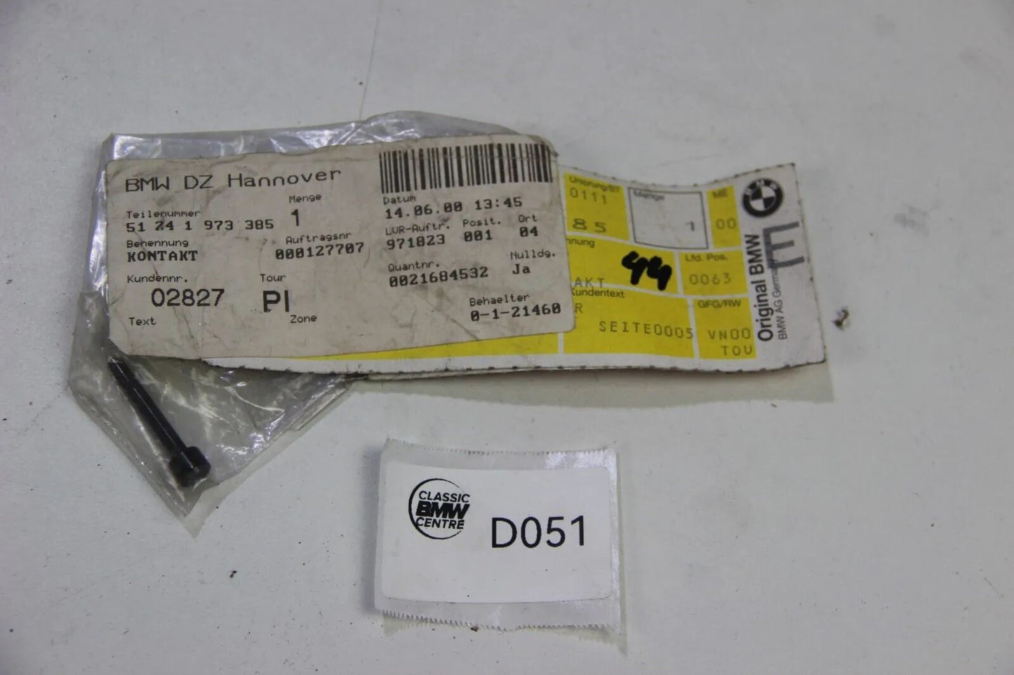 NEU Original BMW E34 Z3 Kontakt 51241973385 5er Contact OEM