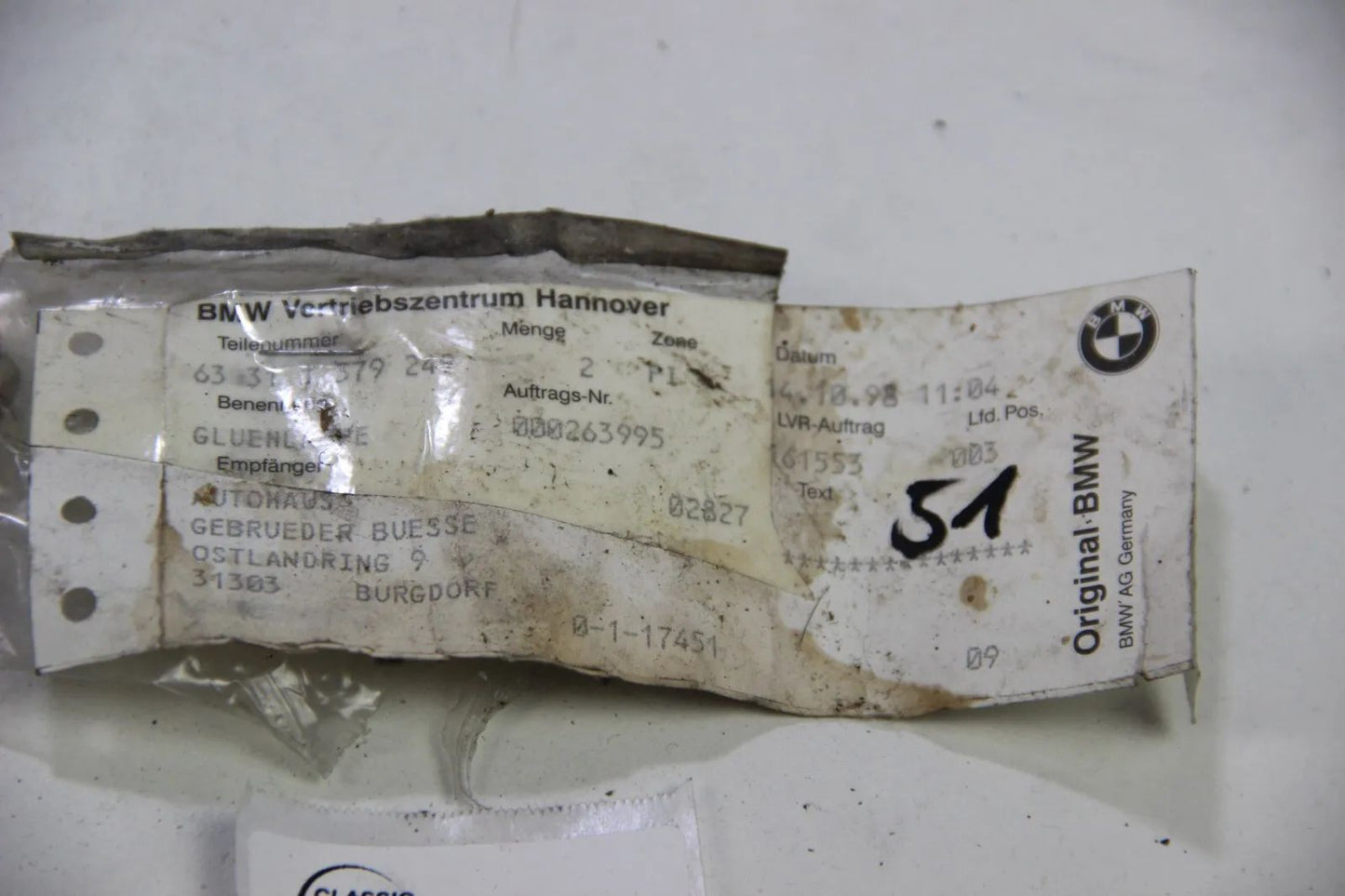 NEU Original BMW E36 E34 E32 E38 Z3 Glühlampe 15W 63311379249