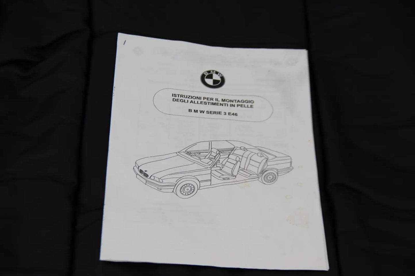 BMW E46 Limo Lederverkleidung/Bezug Innenausstattung schwarz NOS 99990460967