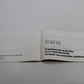 Original BMW Zusatzbetriebsanleitung Katalysatormodelle 01499780609 Bedienungsan