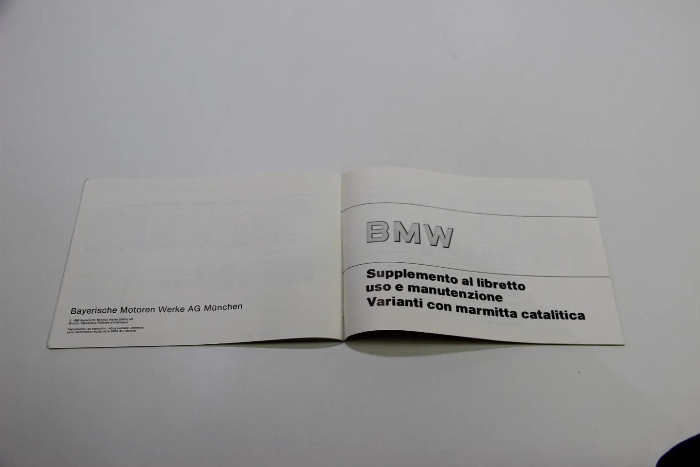 Original BMW Zusatzbetriebsanleitung Katalysatormodelle 01499780609 Bedienungsan