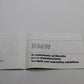 Original BMW Zusatzbetriebsanleitung Katalysatormodelle 01499780609 Bedienungsan