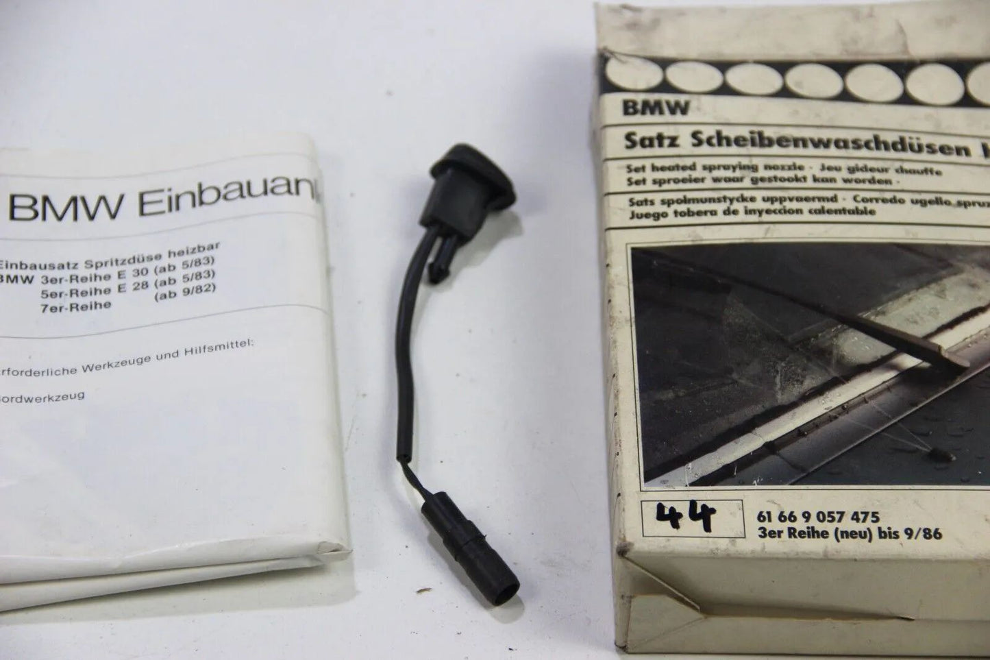 BMW E30 -9/86 316i-325i VFL Scheibenwaschdüsen Heizbar Nachrüst NOS 61669057475