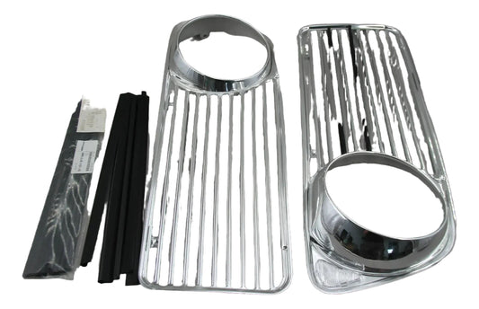 BMW E10 2002 ti tii Ziergitter links + rechts chrom Mitte chrom/schwarz Blende schwarz 1808473 1808474 1801577 1817840