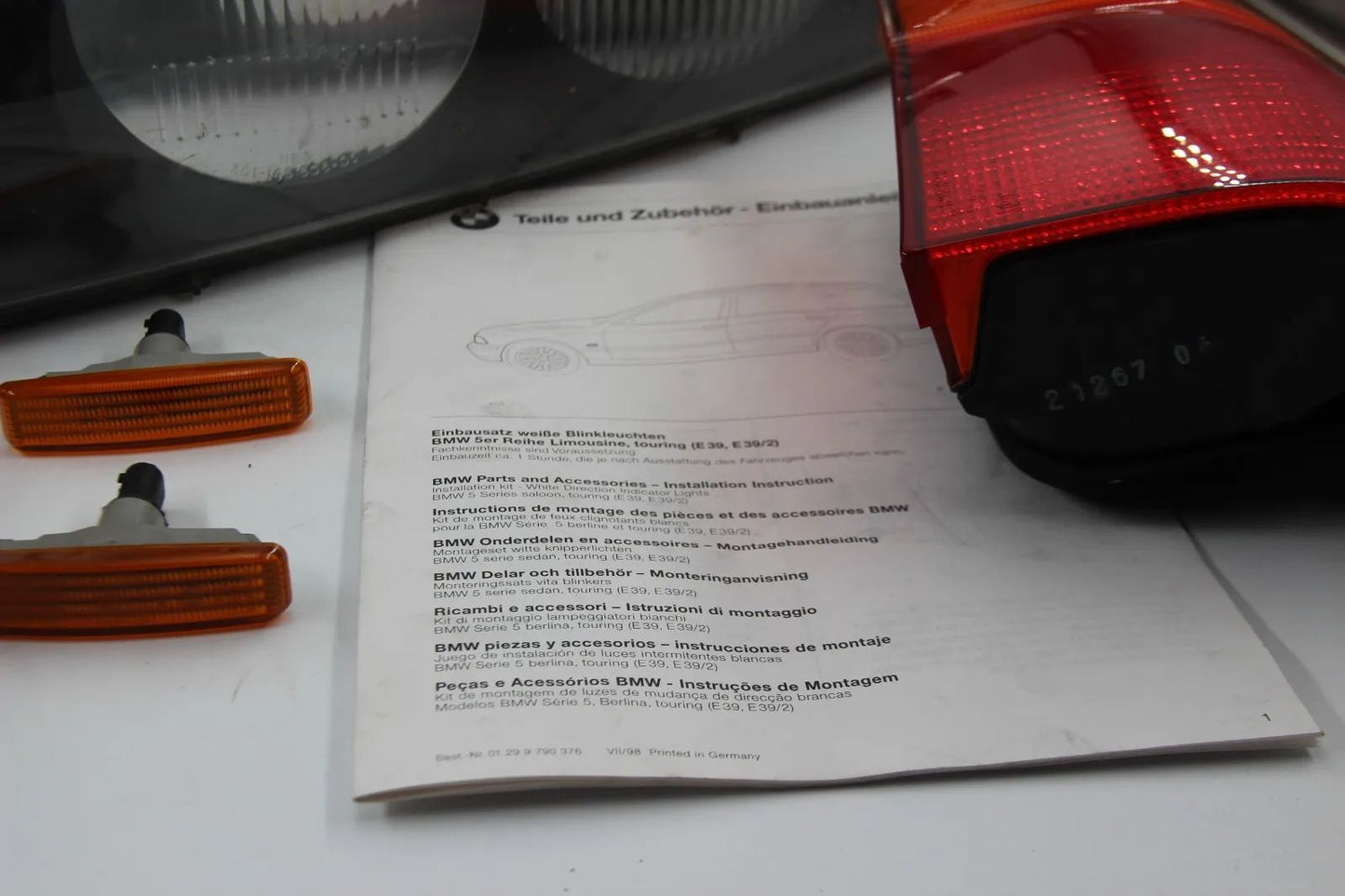 Original BMW E39 5er 520i-540i Umbausatz Blinkleuchten Orange NOS 82199408460