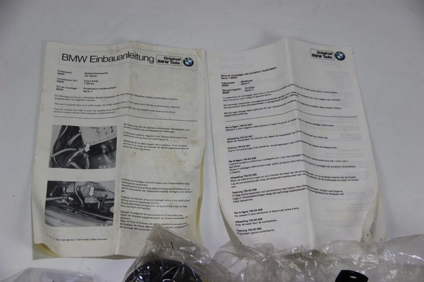 Original BMW E23 7er 728i-745i	Nachrüstsatz Nebelleuchten Kabelbaum NOS 63171363