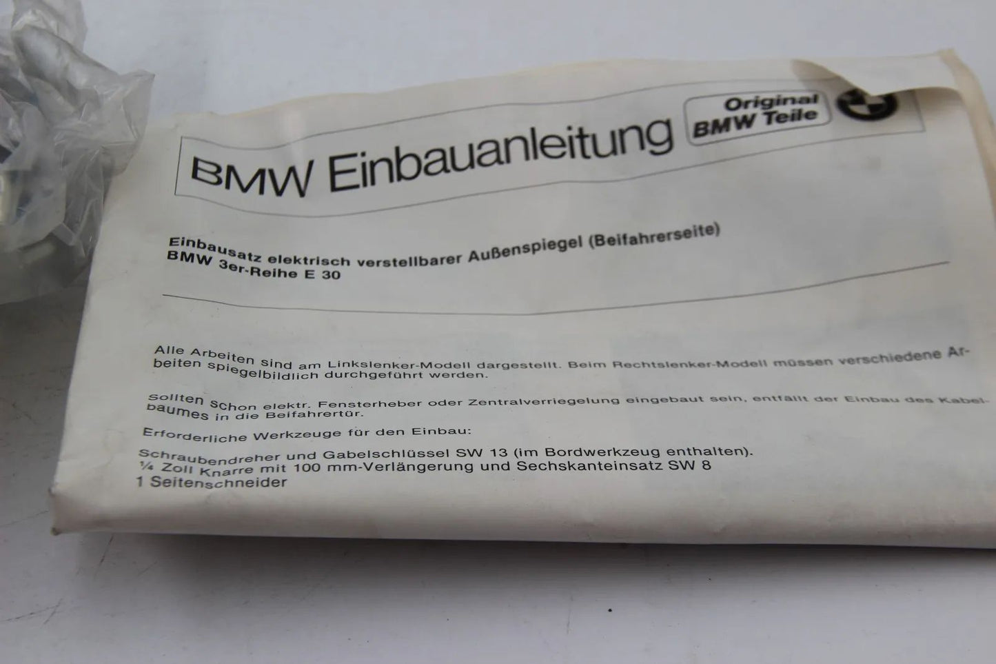 BMW E30 3er 316i-325i Nachrüstsatz Elektr.Aussenspiegel rechts NOS 51169058524