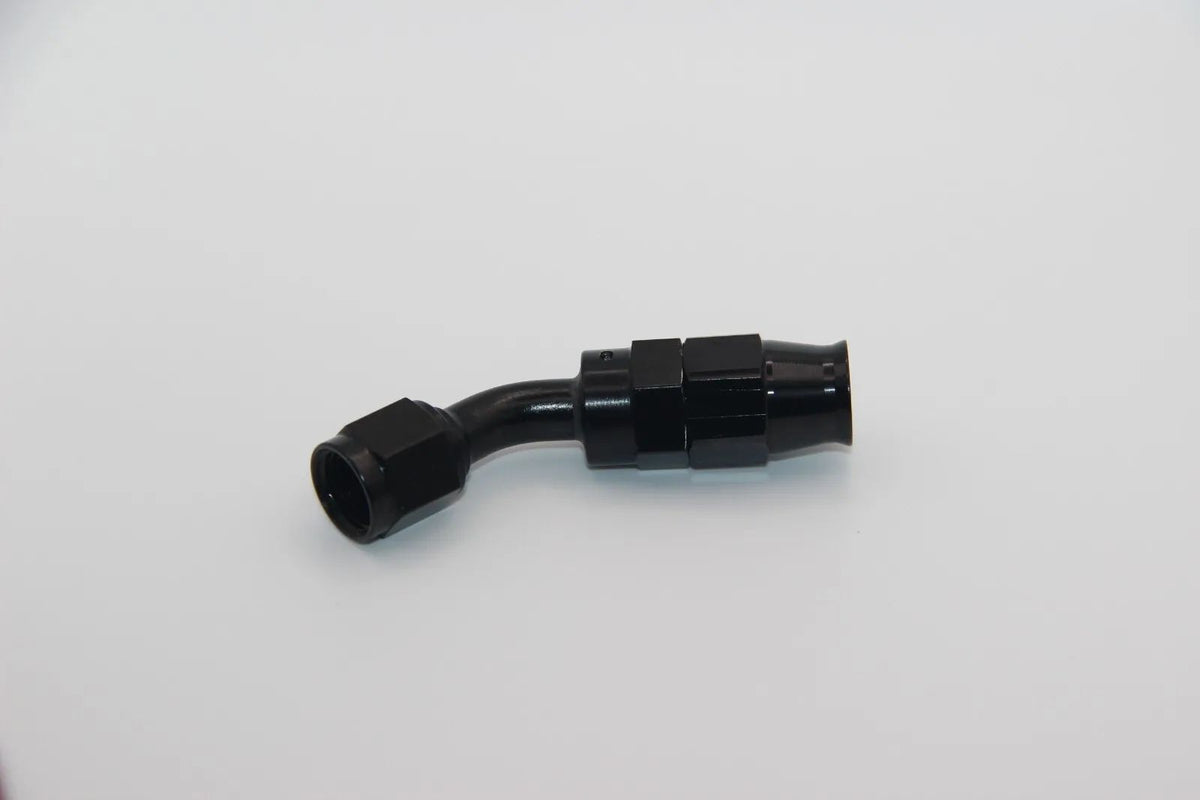 AN6 Alu Fitting 45 Grad NEU Dash6 Winkel schwarz Verbinder AN-6