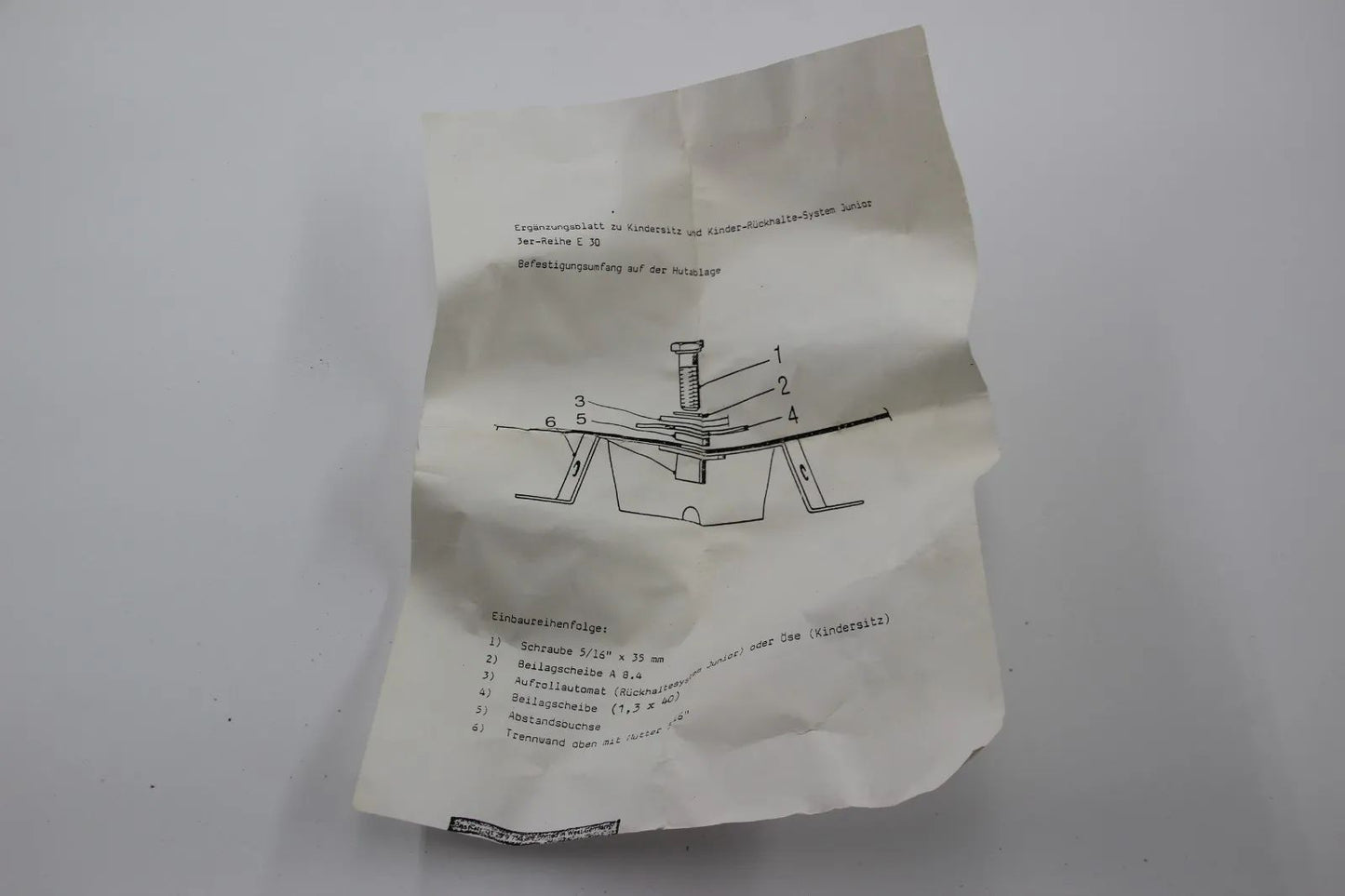 Original BMW E30  Kindersitz und Kinderrückhalte-System Junior 72601854285