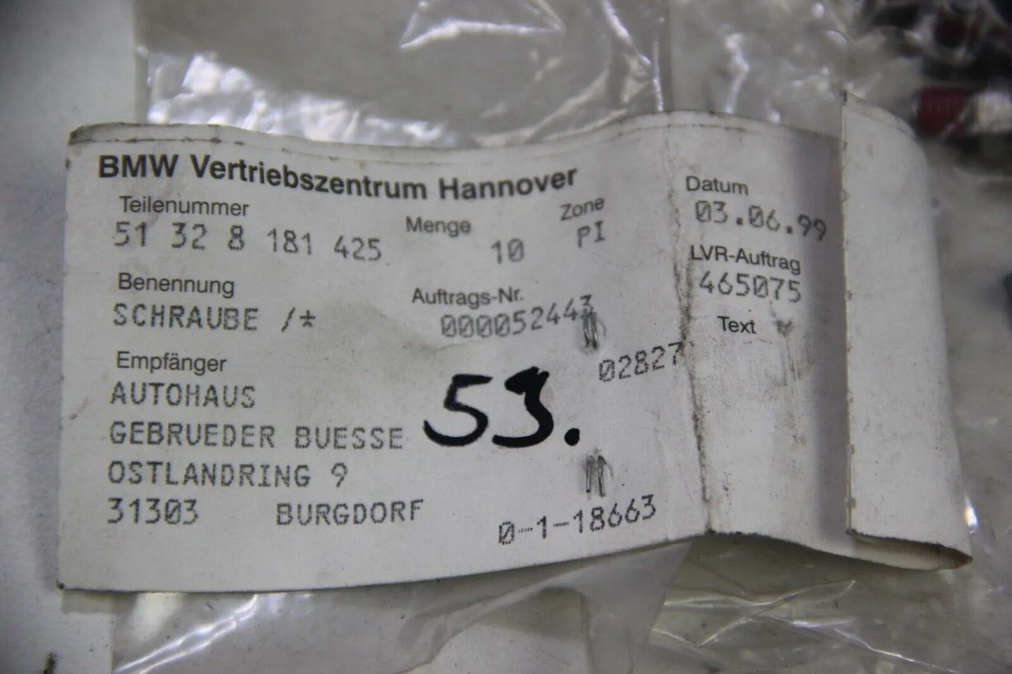 NEU Original BMW E34 Schrauben Zylinderschrauben 51328181425 5er OEM