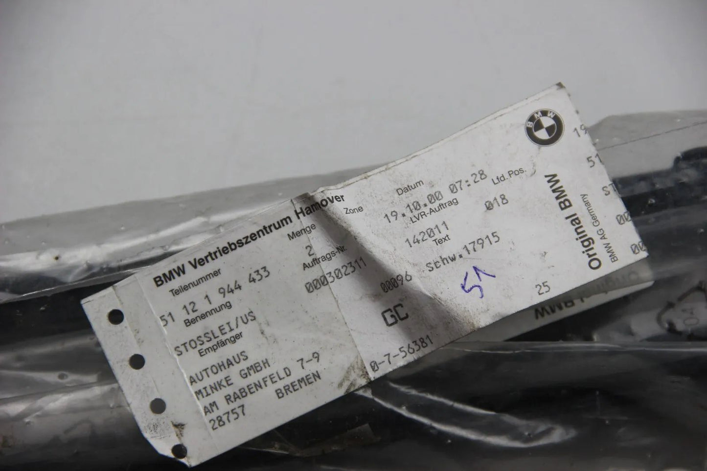 NEU ORIGINAL 51121944433 BMW E34 5er Stoßleiste Links Zierleiste Trim Piece OEM