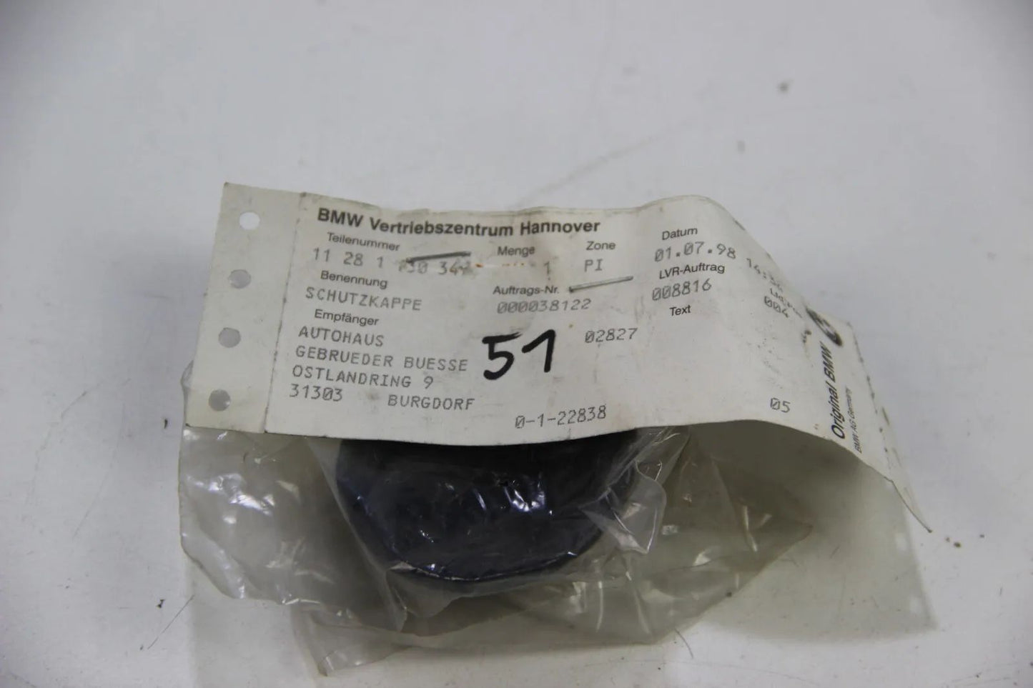 NEU BMW Original Schutzkappe 11281730347 Cover