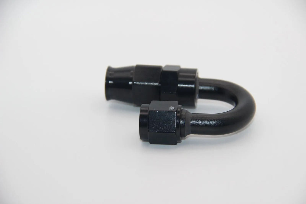 AN6 Alu Fitting 180 Grad NEU Dash6 Winkel schwarz Verbinder AN-6