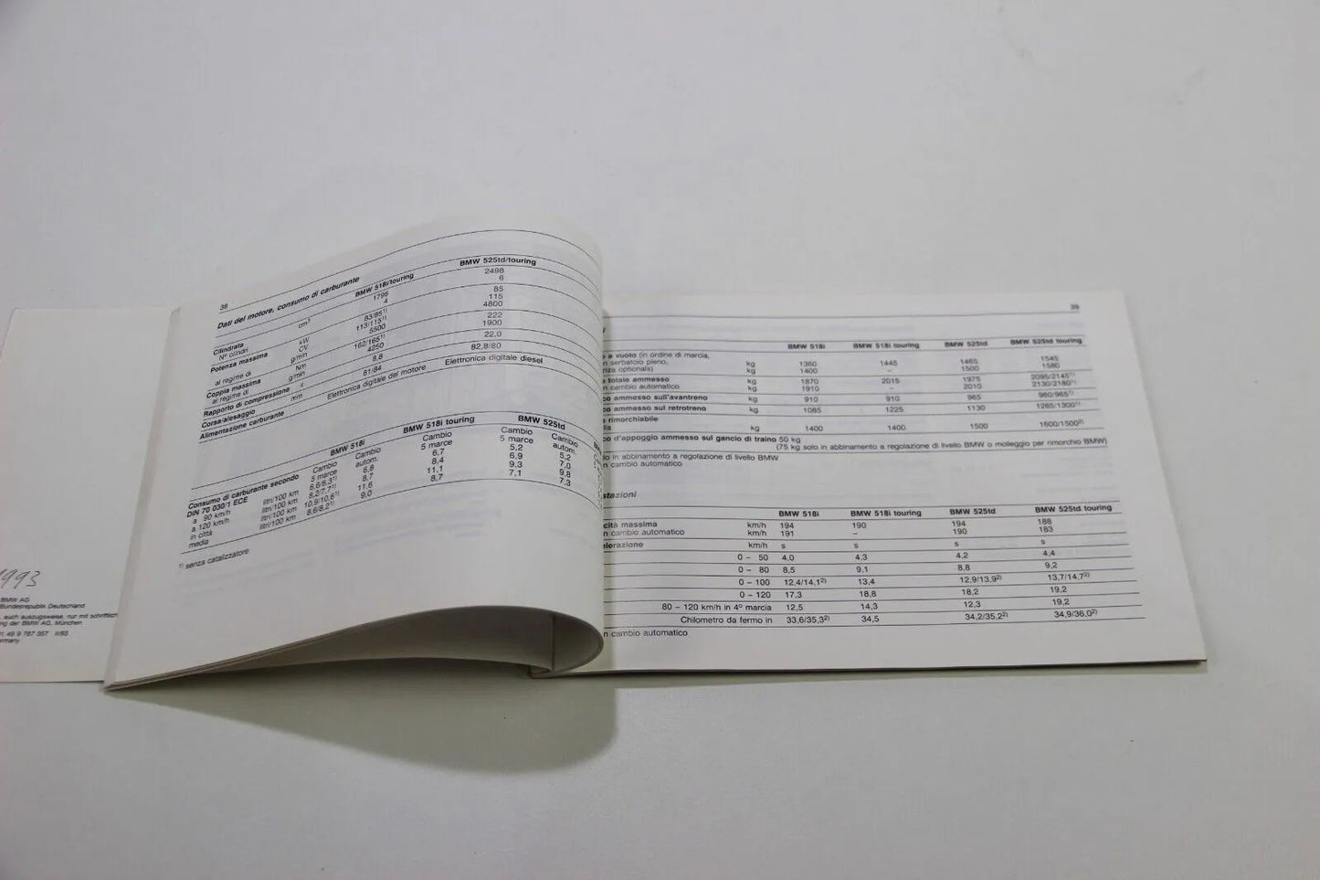 Original BMW E34 518i - 525td Zusatzbetriebsanleitung touring 01499787357