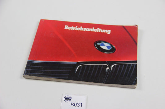 Original BMW E30 Bedienungsanleitung Betriebsanleitung 01409782620 Manual